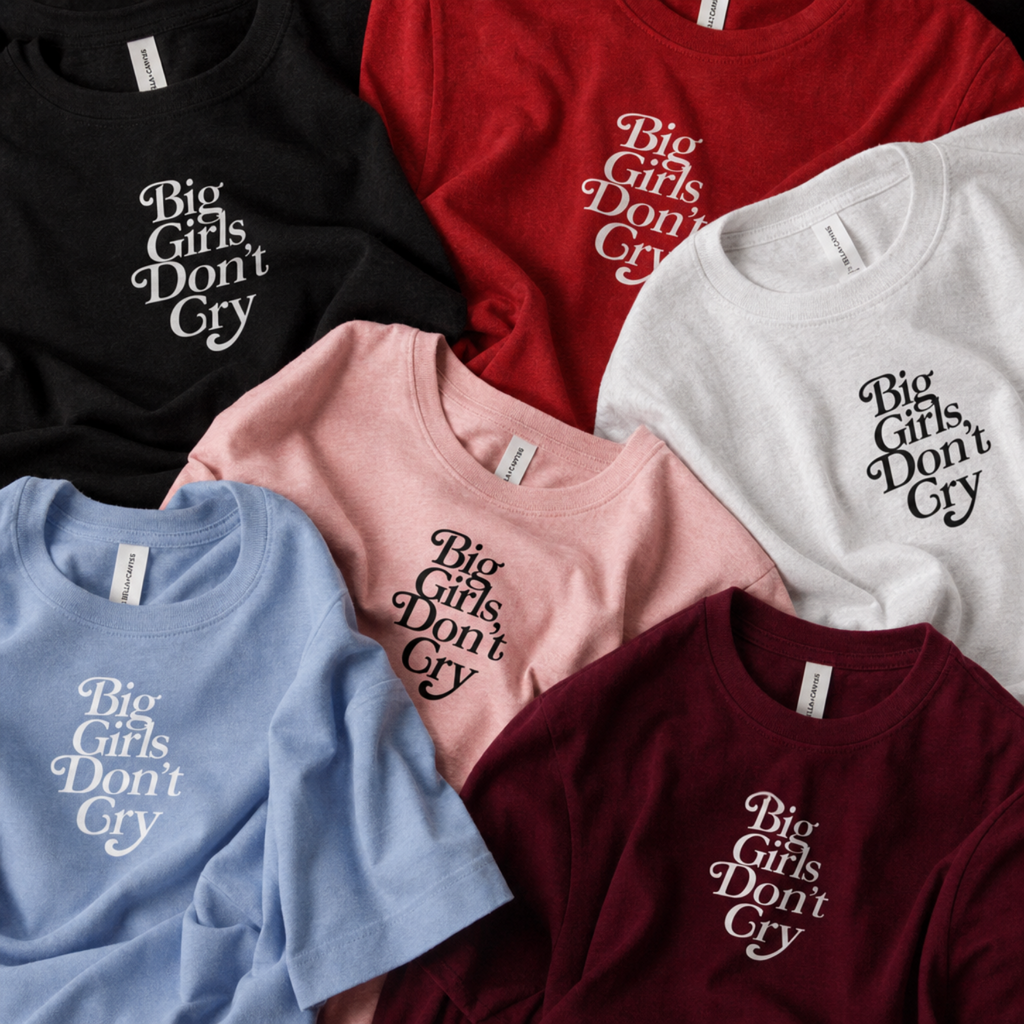 Big Girls Don't Cry Baby Tee, Enhypen Inspired Shirt, Women's Baby Tee, Script Text Graphic Shirt