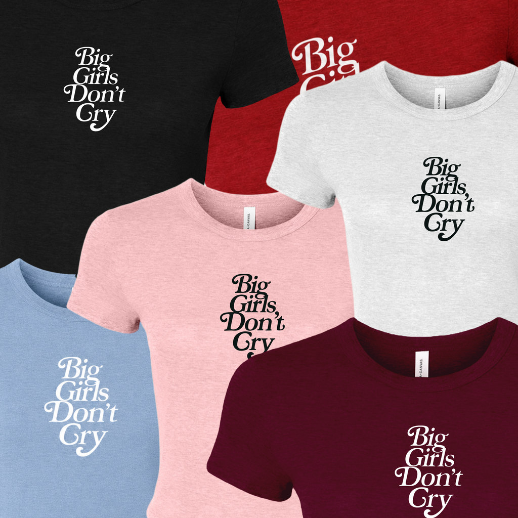 Big Girls Don't Cry Baby Tee, Enhypen Inspired Shirt, Women's Baby Tee, Script Text Graphic Shirt